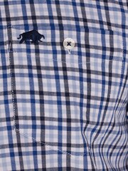 Raging Bull Blue Long Sleeve Brushed Cotton Gingham Shirt - Image 7 of 8