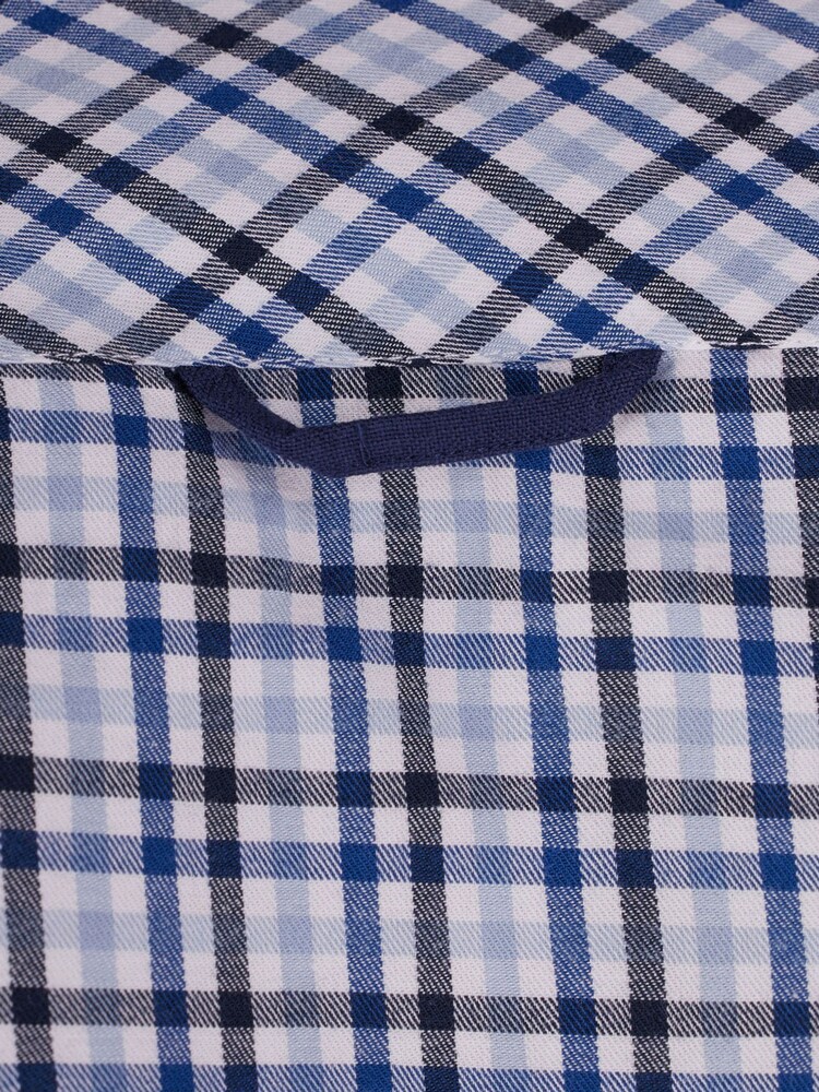Raging Bull Blue Long Sleeve Brushed Cotton Gingham Shirt - Image 8 of 8