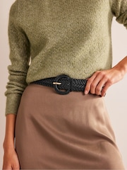 Boden Black Woven Leather Belt - Image 1 of 3