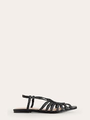 Boden Black Woven Multi Strap Flat Sandals - Image 1 of 4