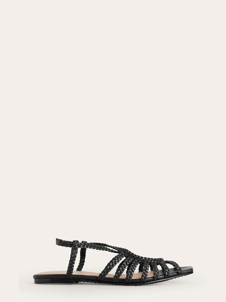 Boden Black Woven Multi Strap Flat Sandals - Image 1 of 4 Boden Black Woven Multi Strap Flat Sandals - Image 1 of 4