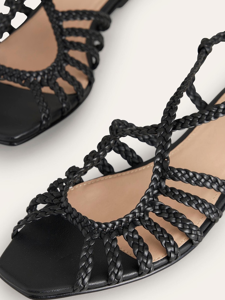 Boden Black Woven Multi Strap Flat Sandals - Image 4 of 4