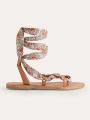 Boden Brown Scarf Wrap Sandals - Image 1 of 6