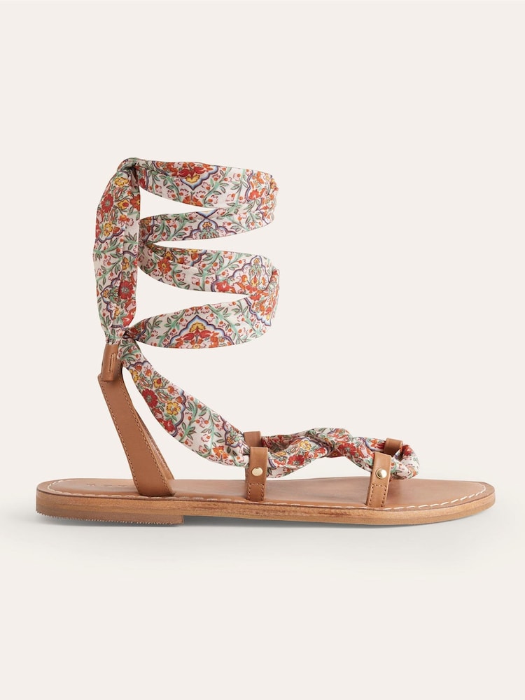 Boden Brown Scarf Wrap Sandals - Image 1 of 6