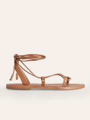 Boden Brown Scarf Wrap Sandals - Image 2 of 6