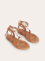 Boden Brown Scarf Wrap Sandals - Image 3 of 6
