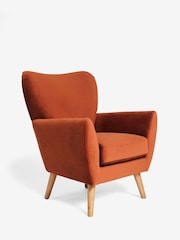 Soft Velvet Rust Brown Wilson II Highback Armchair - Image 2 of 9