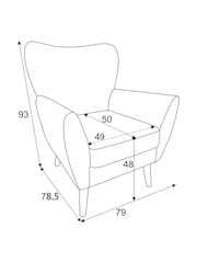 Soft Velvet Rust Brown Wilson II Highback Armchair - Image 4 of 9