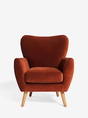 Soft Velvet Rust Brown Wilson II Highback Armchair - Image 6 of 9