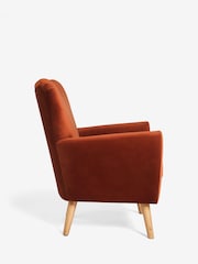 Soft Velvet Rust Brown Wilson II Highback Armchair - Image 7 of 9