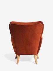 Soft Velvet Rust Brown Wilson II Highback Armchair - Image 8 of 9