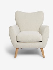 Tweedy Plain Light Natural Wilson II Highback Armchair - Image 2 of 8