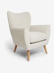 Tweedy Plain Light Natural Wilson II Highback Armchair - Image 6 of 8