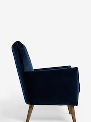 Soft Velvet Navy Blue Wilson II Highback Armchair - Image 7 of 9
