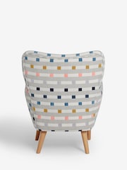 Chunky Stripe Geo Grey Wilson II Highback Armchair - Image 7 of 9