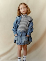 Джинсовый синий - 100% Cotton Cargo Skirt (3-16yrs) - Изображение 2 из 7