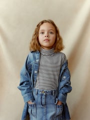 Джинсовый синий - 100% Cotton Cargo Skirt (3-16yrs) - Изображение 3 из 7