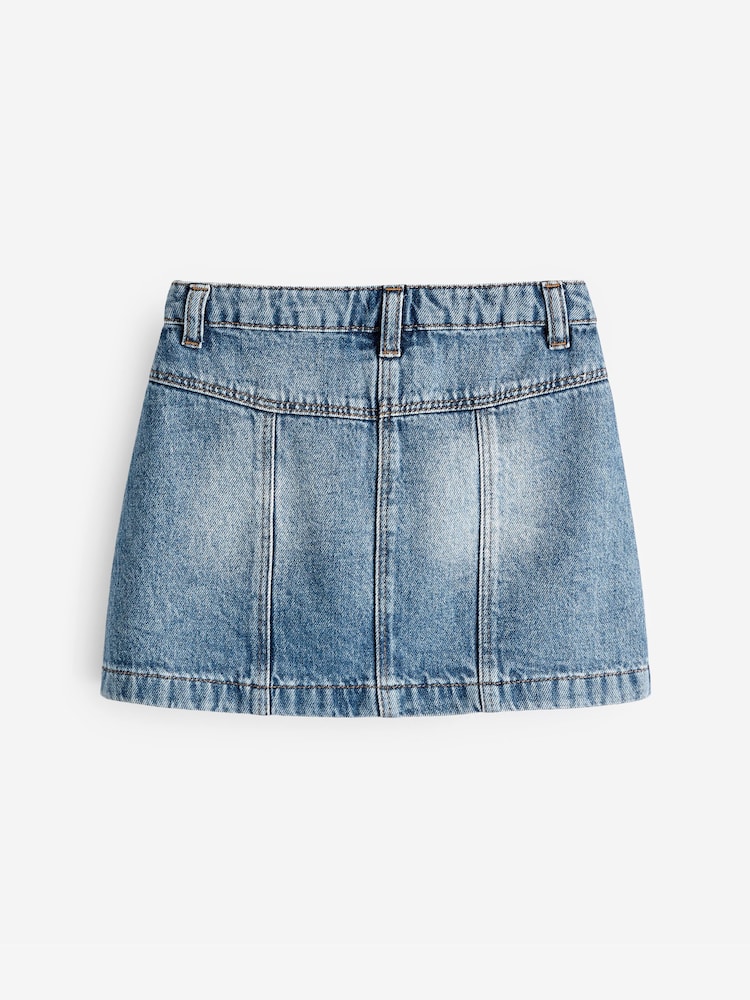Джинсовый синий - 100% Cotton Cargo Skirt (3-16yrs) - Изображение 7 из 7