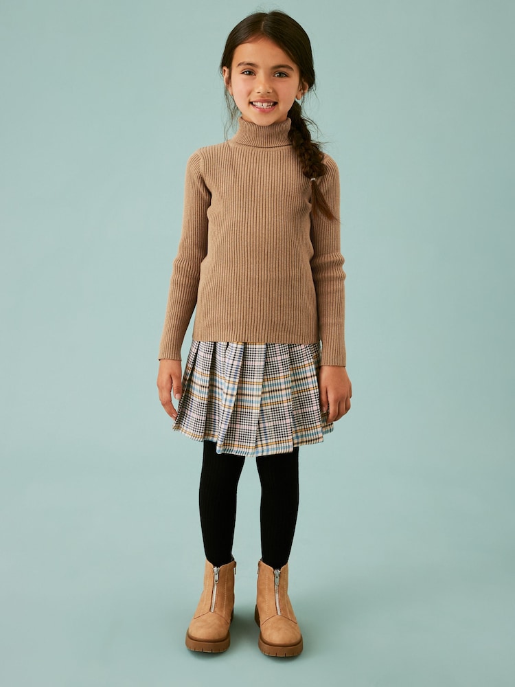 Pink Pleated Check Skirt (3-16yrs) - Image 1 of 5