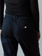 Black Parachute Cotton Cargo Trousers - Image 4 of 6