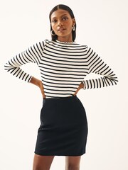 Black Ponte Jersey Mini Skirt - Image 1 of 7