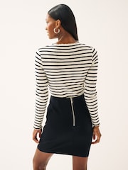 Black Ponte Jersey Mini Skirt - Image 3 of 7