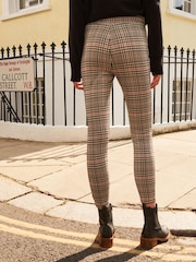 Neutral Check Ponte Zip Detail Leggings - Image 3 of 4