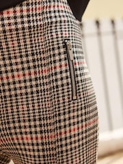 Neutral Check Ponte Zip Detail Leggings - Image 4 of 4