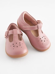 Blush Pink Leather Standard Fit (F) First Walker T-Bar Shoes - Image 1 of 6