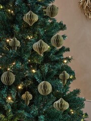 10 Pack Green Paper Christmas Baubles - Image 1 of 1