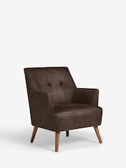 Monza Faux Leather Peppercorn Brown Carter Armchair - Image 3 of 9
