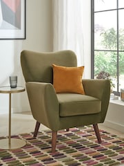 Soft Velvet Sage Green Wilson II Highback Armchair - Image 1 of 10