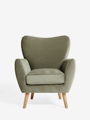 Soft Velvet Sage Green Wilson II Highback Armchair - Image 6 of 10