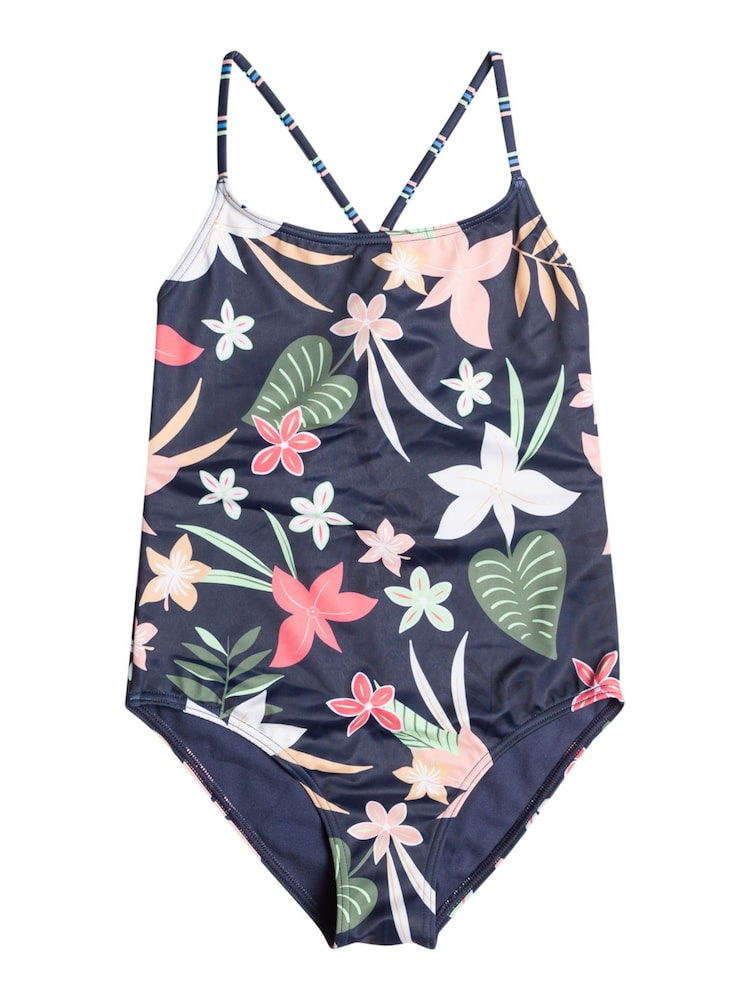 Roxy Girls Navy Vacay For Life Floral Printed Swimsuit - Image 1 of 2