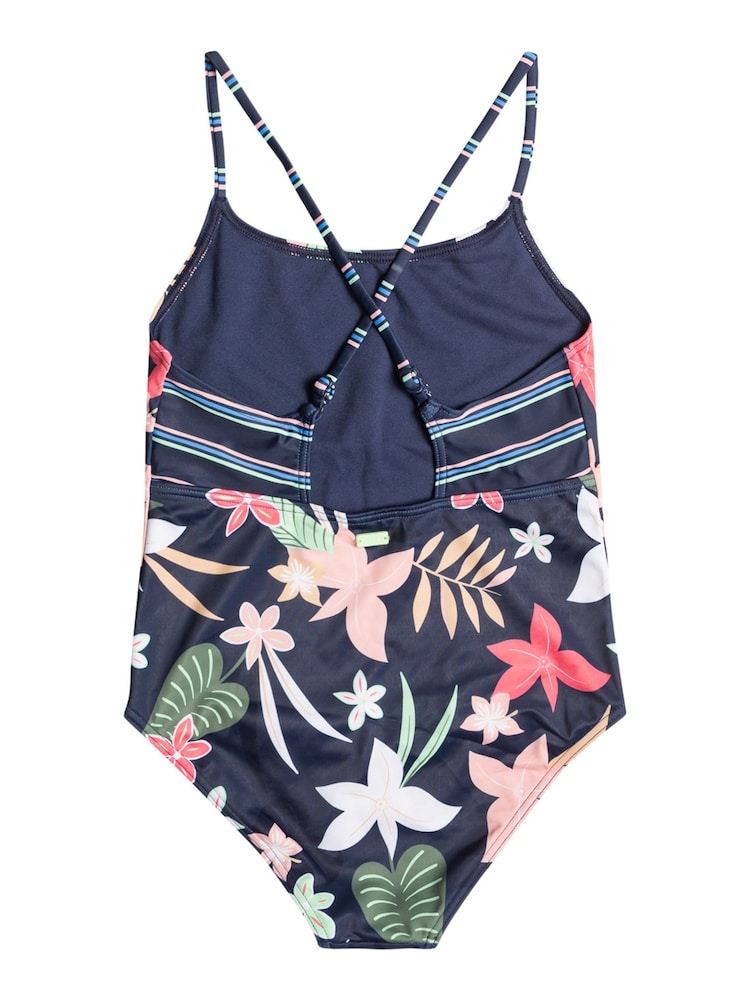 Roxy Girls Navy Vacay For Life Floral Printed Swimsuit - Image 2 of 2