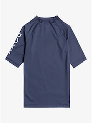 Blau - Roxy Mädchen Kurzärmeliges Sonnenschutz-Shirt mit Herzlogo - Bild 2 von 2