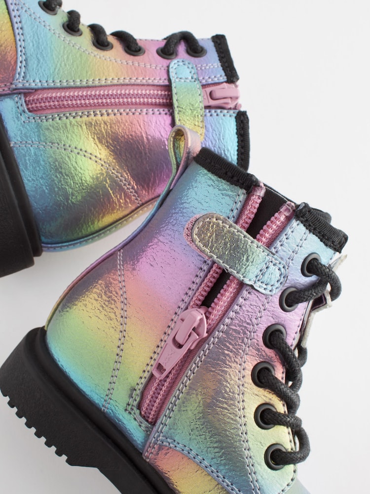 Regenbogenfarben - Warm gefütterte Schnürstiefel - Bild 8 von 8 Regenbogenfarben - Warm gefütterte Schnürstiefel - Bild 8 von 8