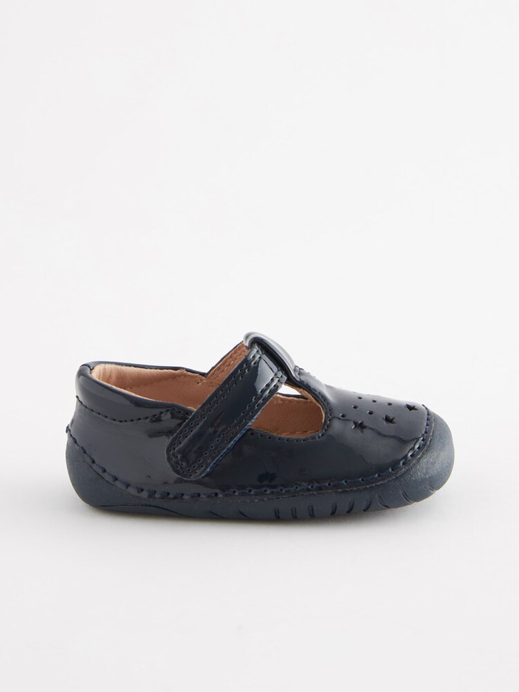 Bleu marine verni - Chaussures bébé style salomé - Image 2 de 5