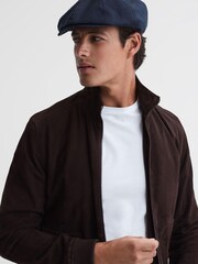 Reiss Navy Arbor Linen Baker Boy Cap - Image 2 of 4