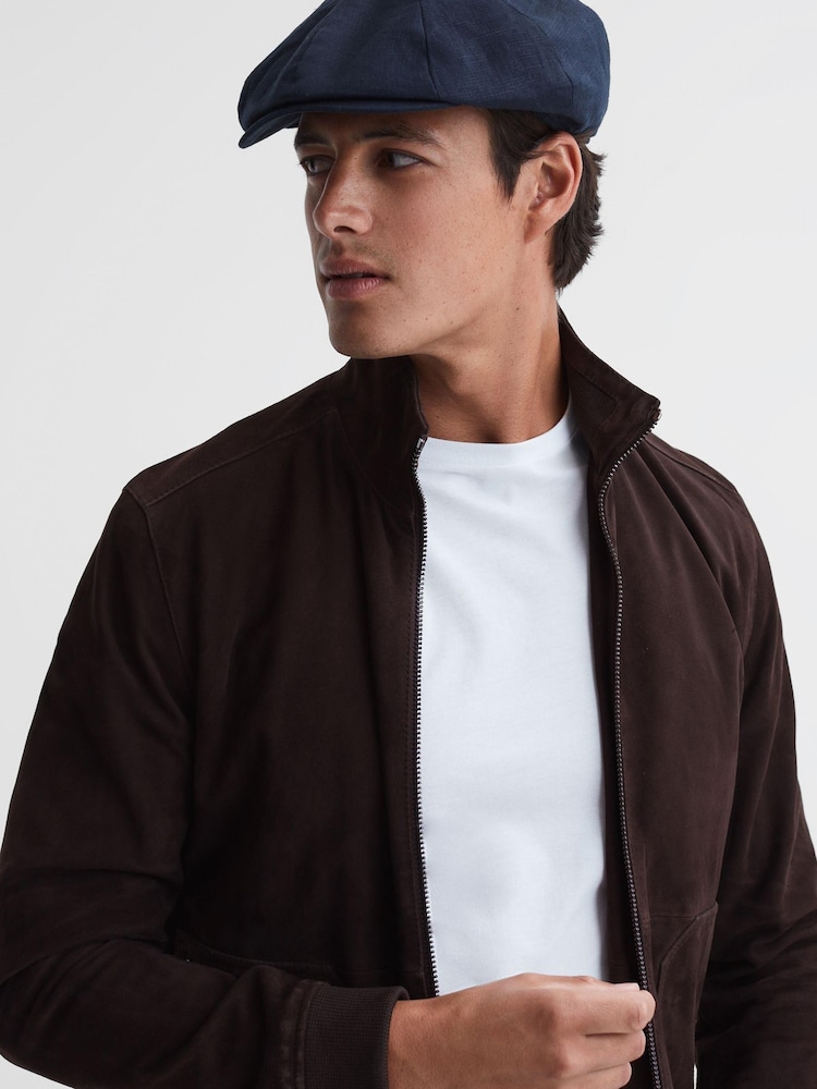 Reiss Navy Arbor Linen Baker Boy Cap - Image 2 of 4