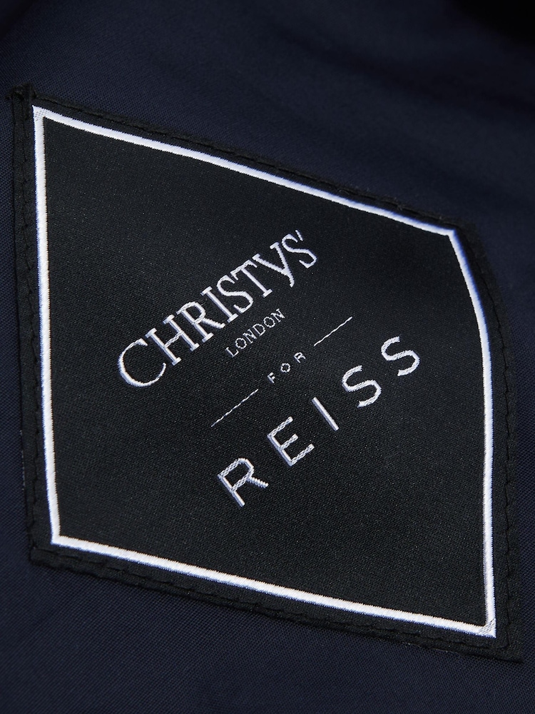 Reiss Navy Arbor Linen Baker Boy Cap - Image 4 of 4