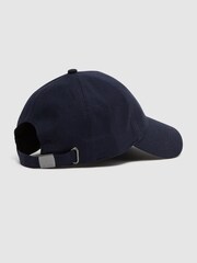 Reiss Navy Dawson Cotton-Linen Blend Baseball Cap - Image 3 of 4