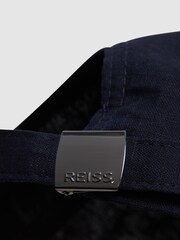 Reiss Navy Dawson Cotton-Linen Blend Baseball Cap - Image 4 of 4