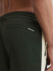 Reiss Bottle Green/White Surf Drawstring Contrast Swim Shorts - Image 4 of 7