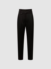 Reiss Black River High Rise Cropped Tapered Trousers - Image 2 of 5