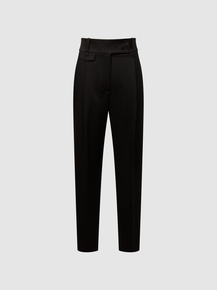 Reiss Black River High Rise Cropped Tapered Trousers - Image 2 of 5