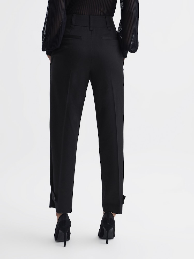 Reiss Black River High Rise Cropped Tapered Trousers - Image 5 of 5
