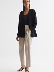 Reiss Stone River High Rise Cropped Tapered Trousers - Image 3 of 7