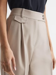 Reiss Stone River High Rise Cropped Tapered Trousers - Image 4 of 7