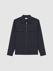 Reiss Black Pump Technical Pocket Zip Through Jacket - Image 2 of 5